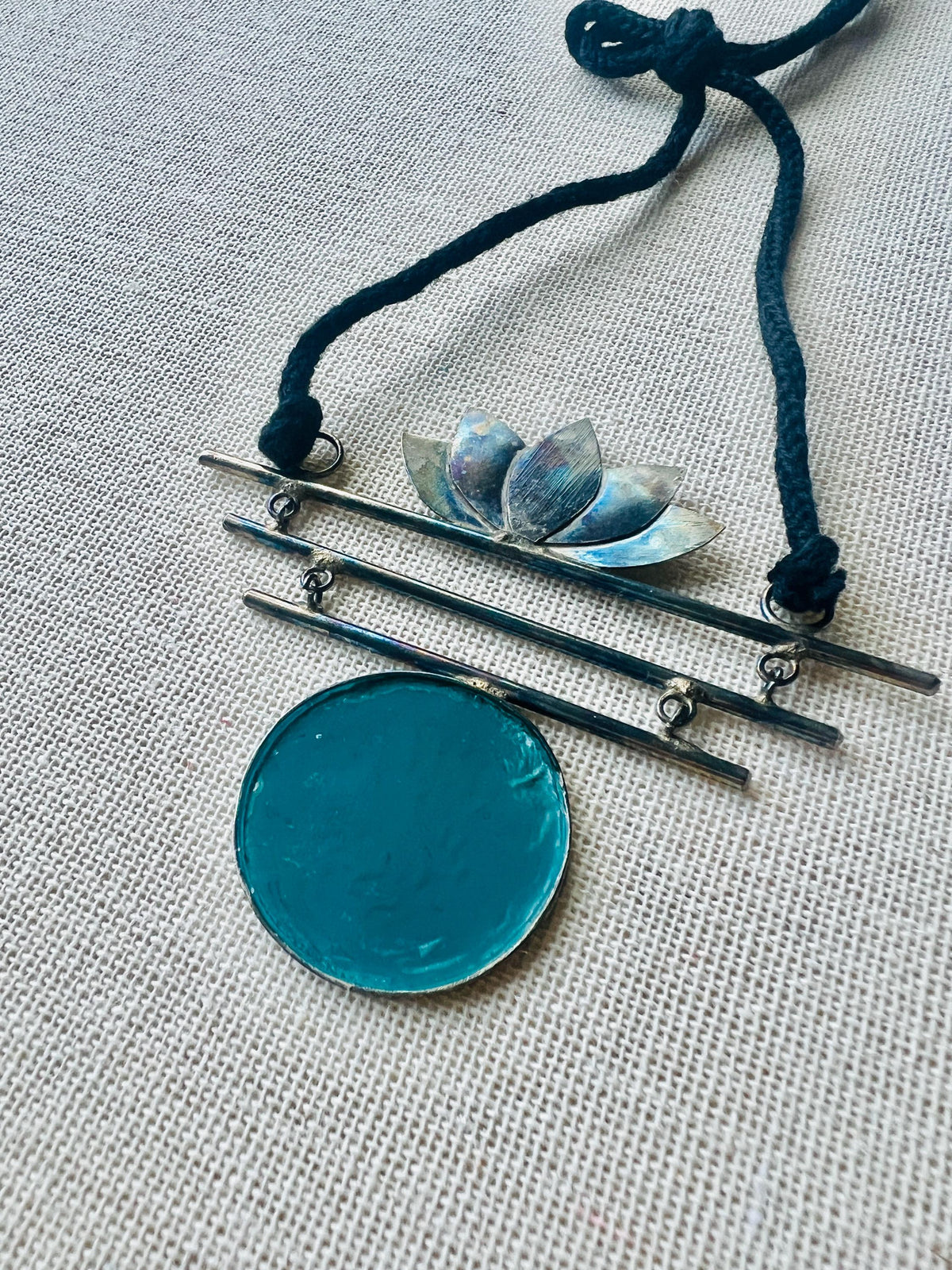 Resin Lotus Pendant Necklace