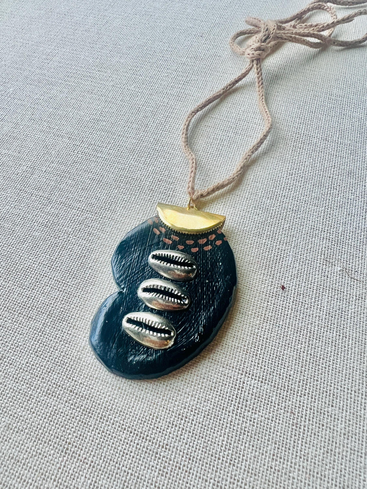 Handcrafted Metal Terracotta Pendant