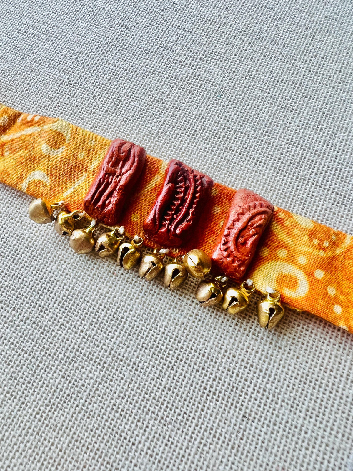 Handcrafted Recycled Fabric Beads and Terracotta Choker