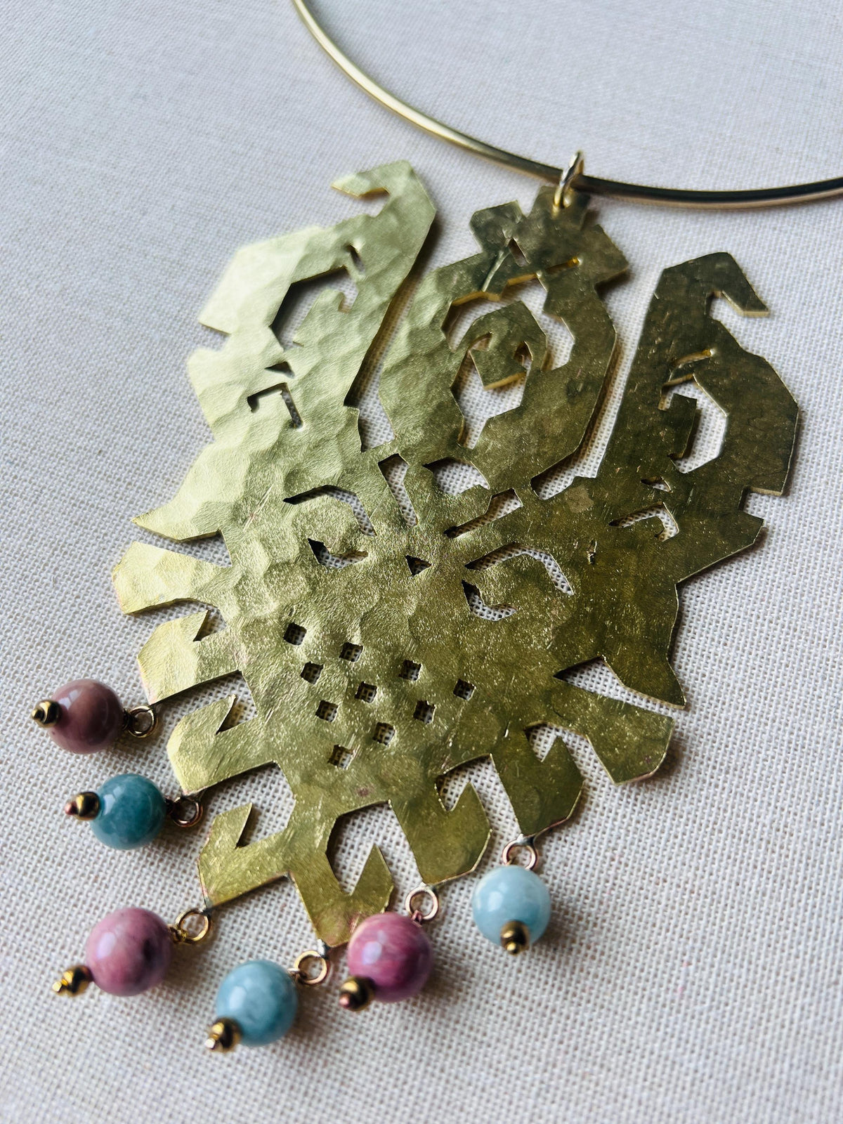 Hammered Brass Jamdani Choker | Large | Jewelry