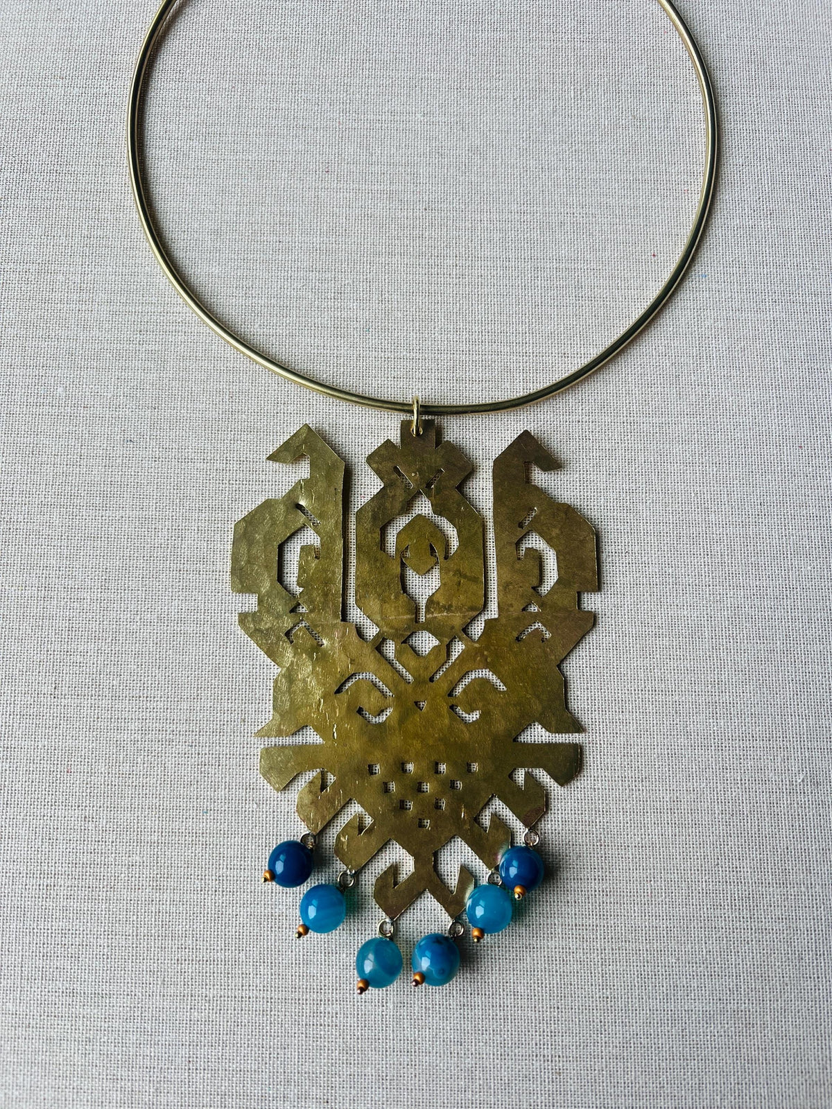 Hammered Brass Jamdani Choker | Large | Jewelry
