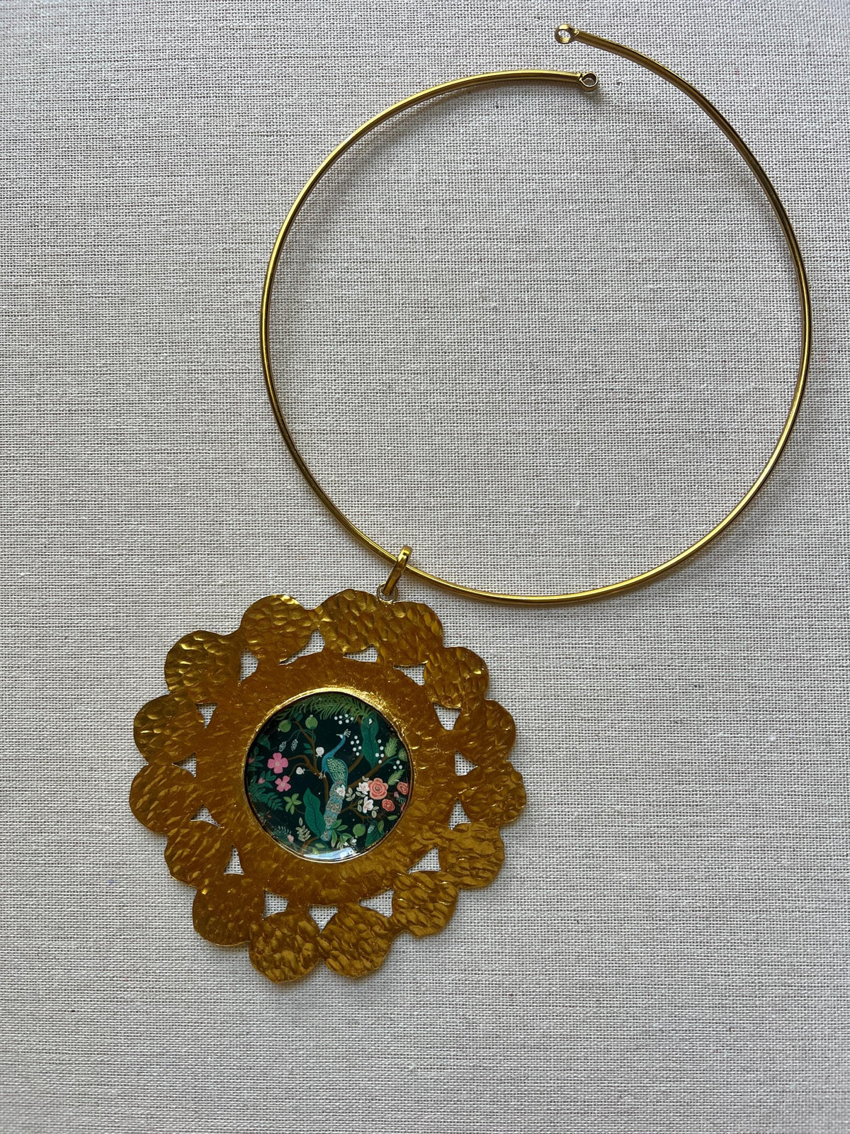 Brass & Resin Pendant Hasli Choker