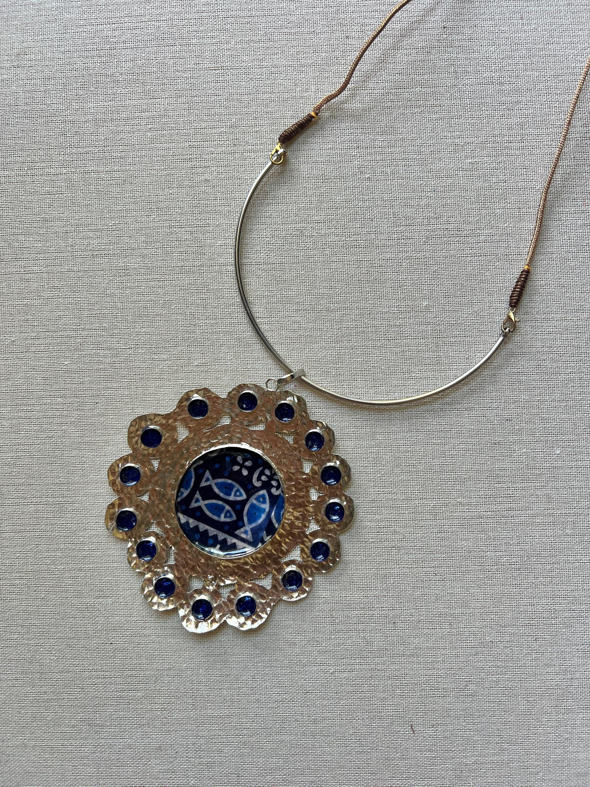 Brass & Resin Pendant Hasli Choker
