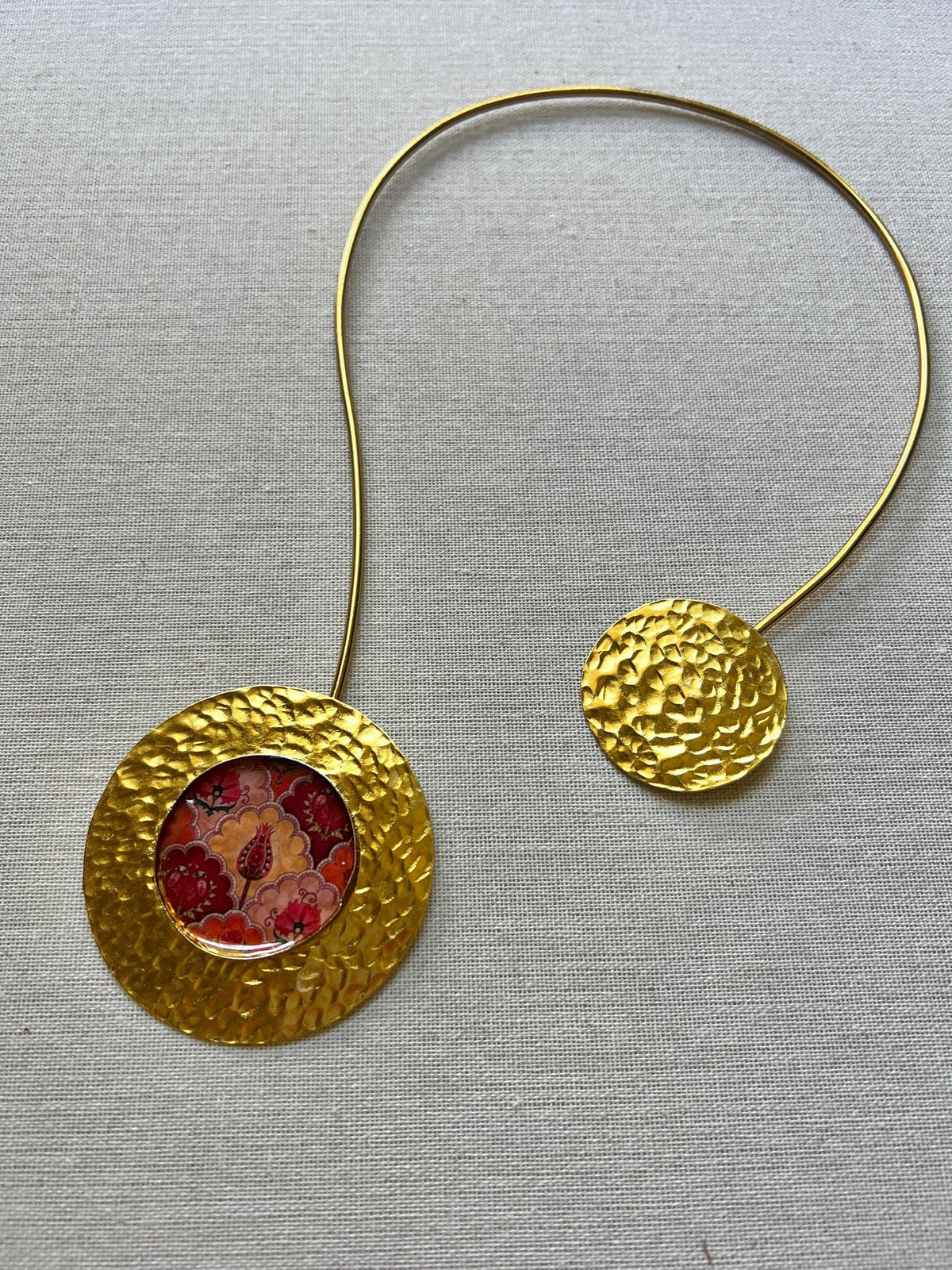 Brass & Resin Asymmetric Necklace