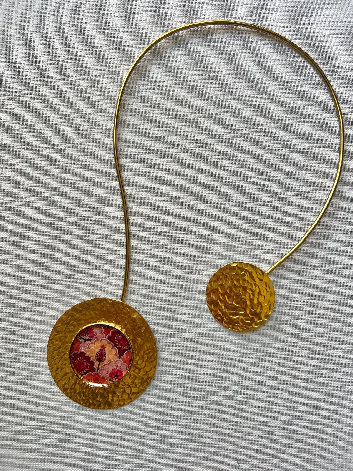 Brass & Resin Asymmetric Necklace