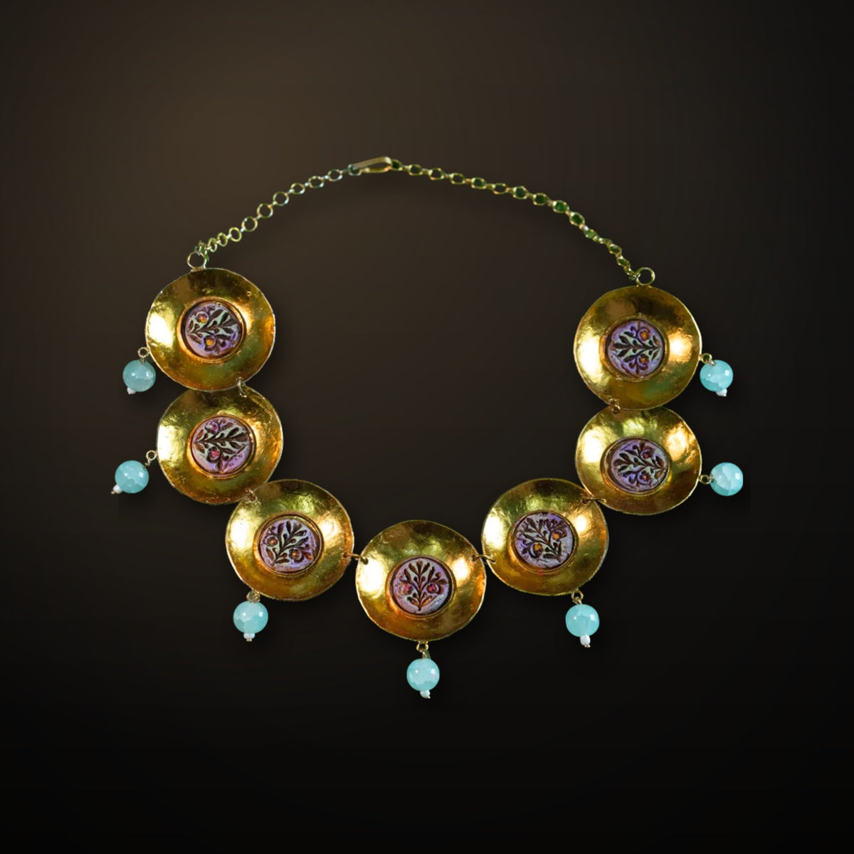Painted Disc Necklace