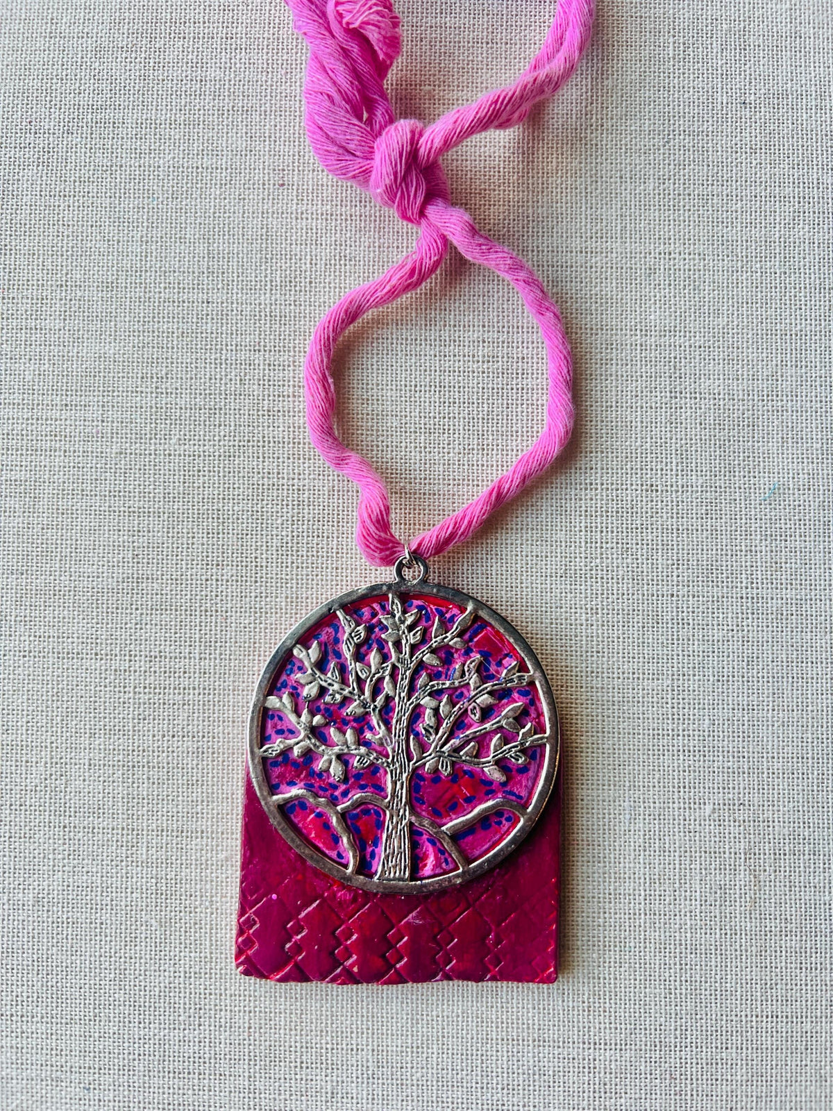 Brass Tree of Life Terracotta Pendant