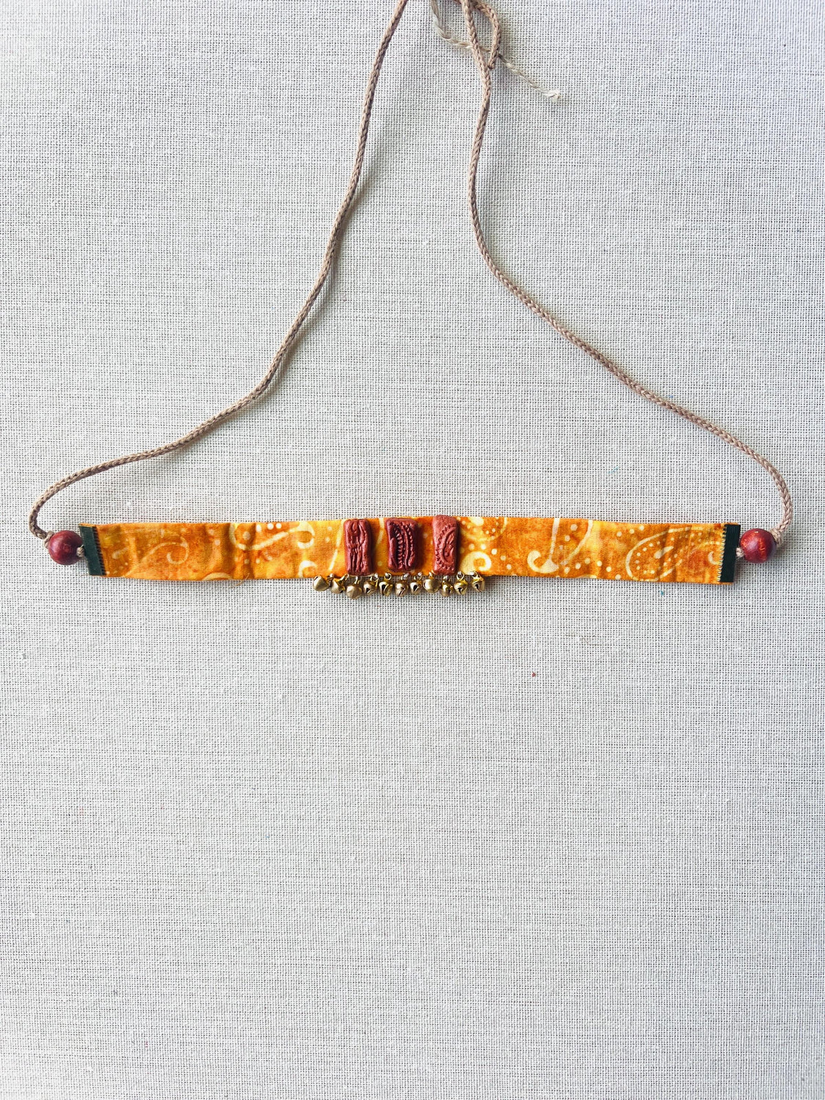 Handcrafted Recycled Fabric Beads and Terracotta Choker