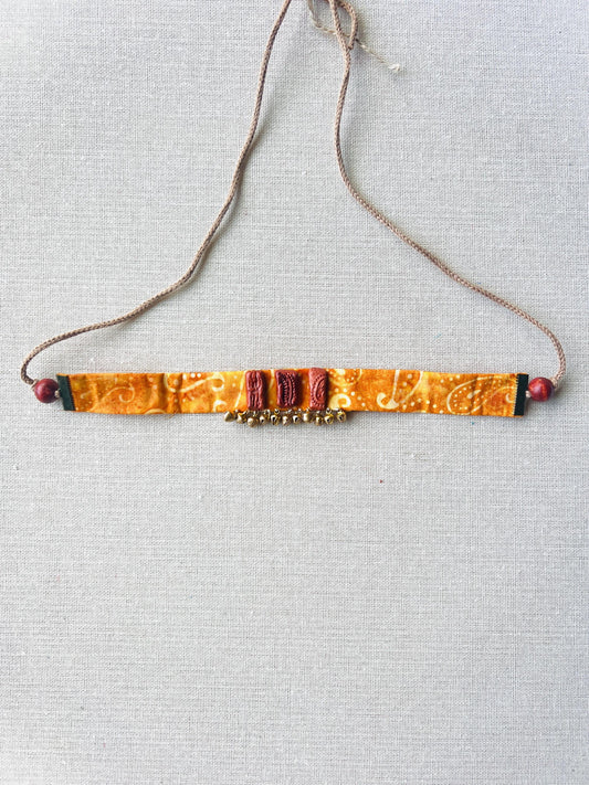 Handcrafted Recycled Fabric Beads and Terracotta Choker