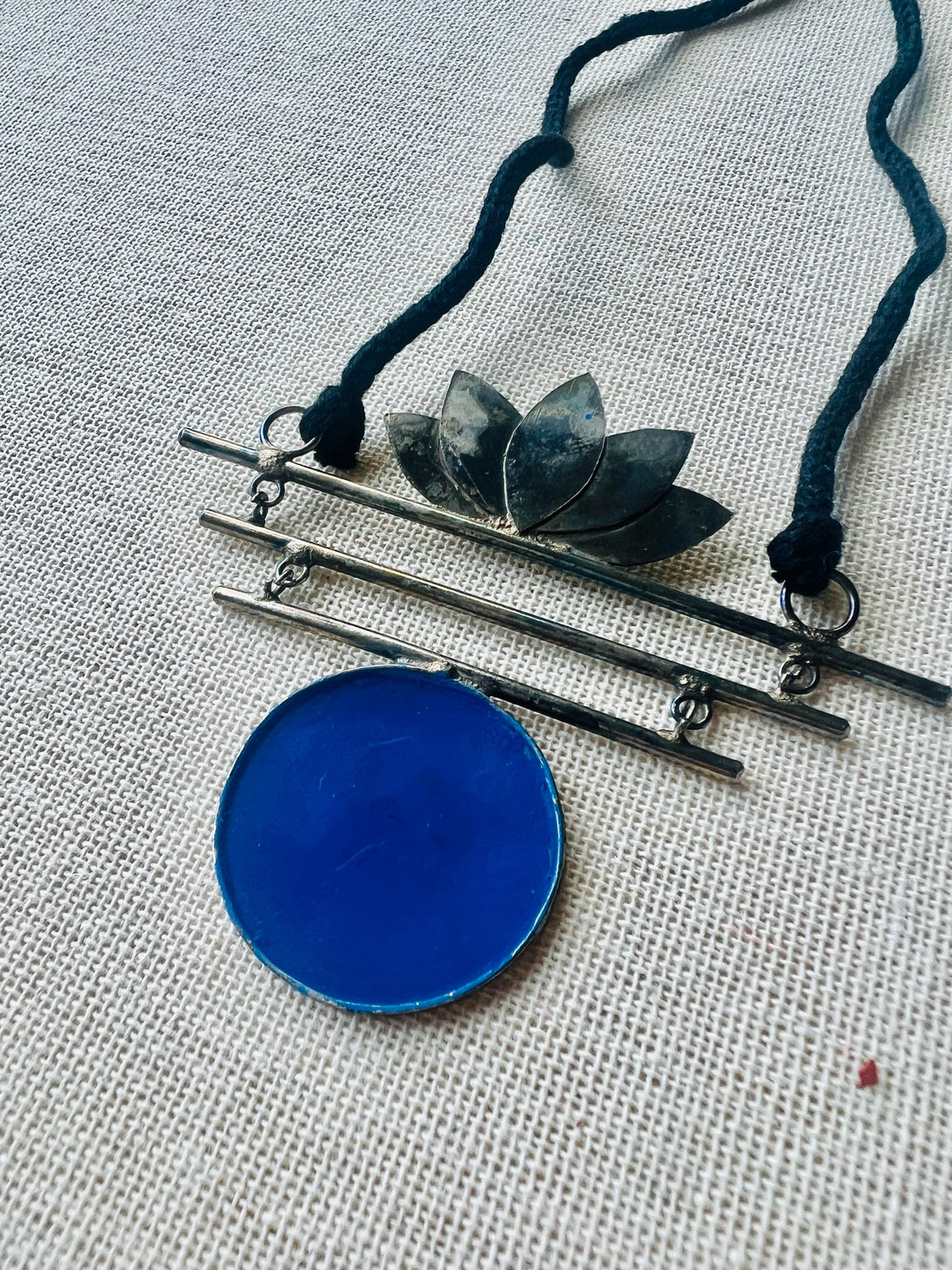 Resin Lotus Pendant Necklace