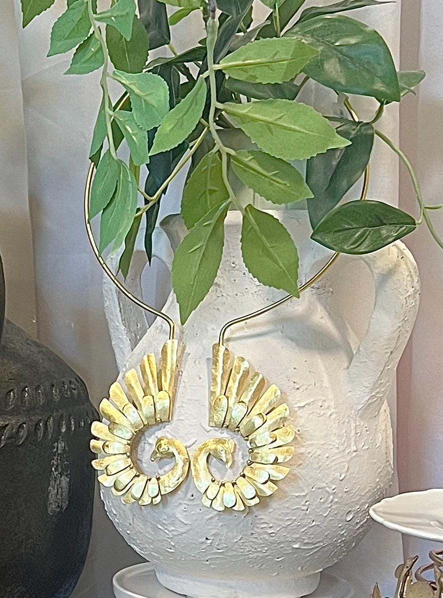Hammered Brass Peacock Neckpiece | Jewelry