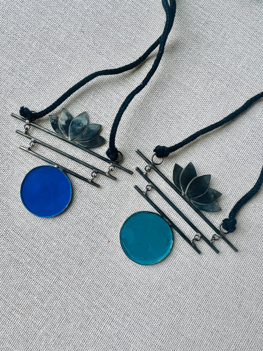 Resin Lotus Pendant Necklace