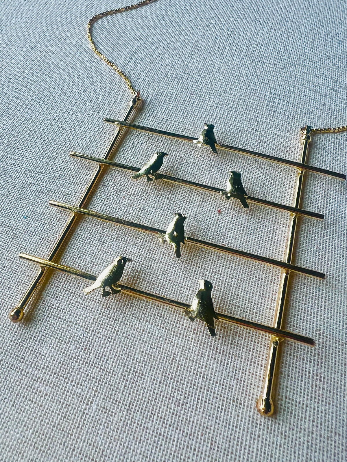 Pure Brass Birds Necklace