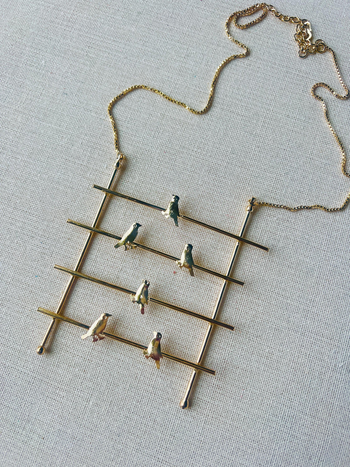Pure Brass Birds Necklace