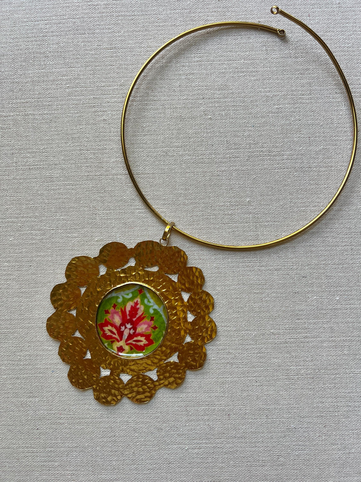 Brass & Resin Pendant Hasli Choker