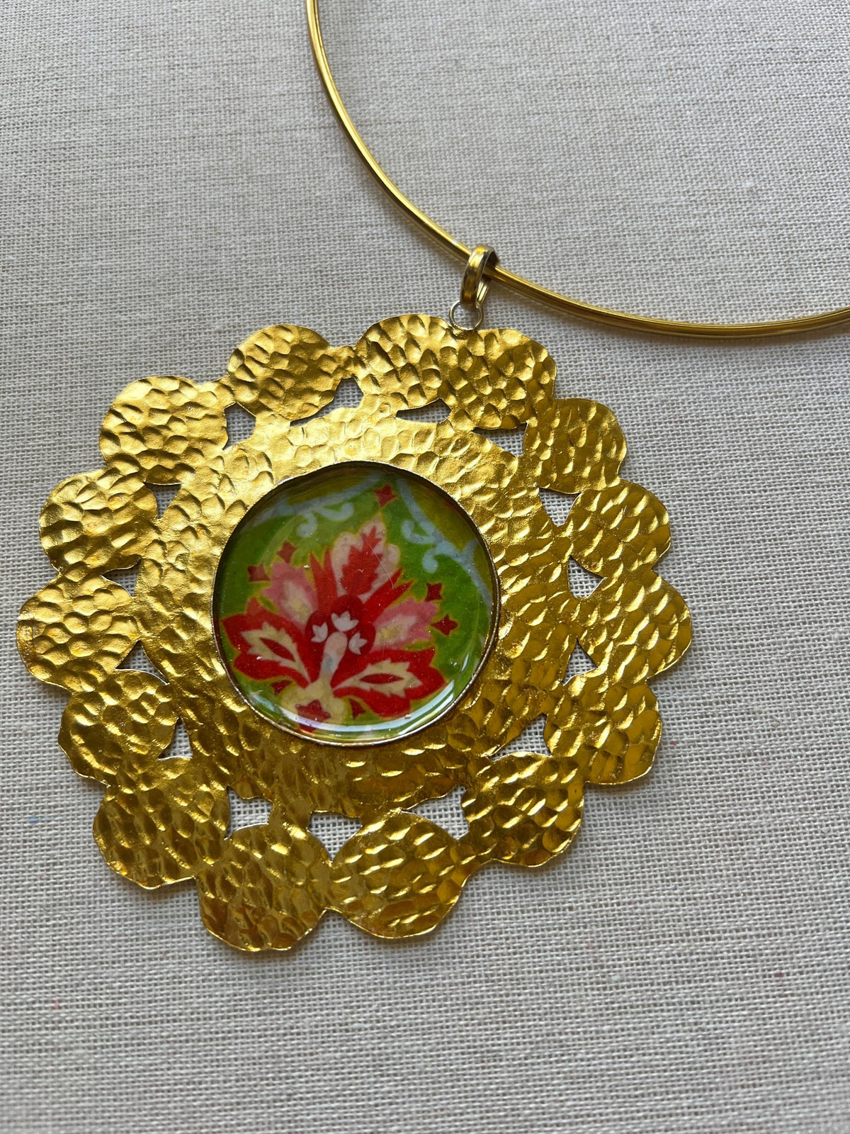 Brass & Resin Pendant Hasli Choker