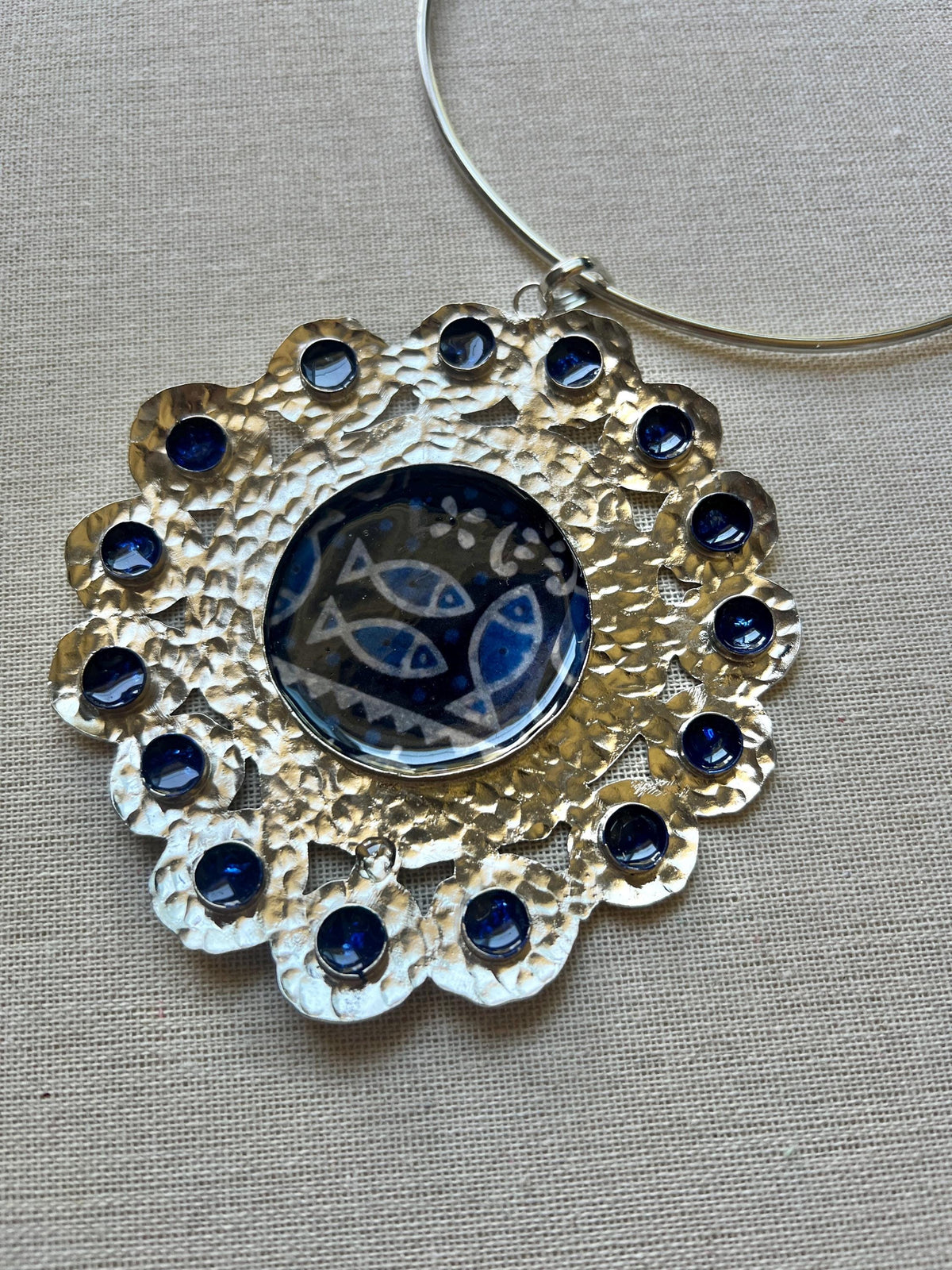 Brass & Resin Pendant Hasli Choker