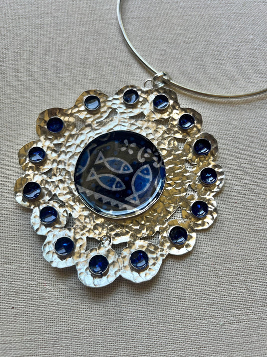 Brass & Resin Pendant Hasli Choker